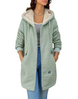 Fleece-lined Mid-length Cashmere Hoodie