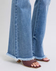 Judy Blue Full Size Raw Hem High Rise Bootcut Jeans - Little Miss Vanilla