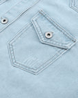 Flap Pocket Raw Hem Denim Jacket - Little Miss Vanilla