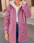 Fleece-lined Mid-length Cashmere Hoodie