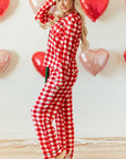 Fiery Red Christmas Plaid Print Shirt and Pants Pajama Set - Little Miss Vanilla