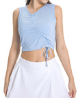 Millennia Drawstring Ruched Wide Strap Active Tank - Little Miss Vanilla