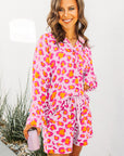 Pink Leopard Print Long Sleeve Shirt and Shorts Pajama Set - Little Miss Vanilla