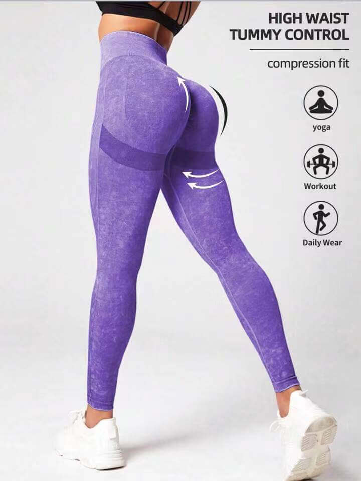 Matte Washed Seamless Yoga High Waist Hip Lift Fitness Pants