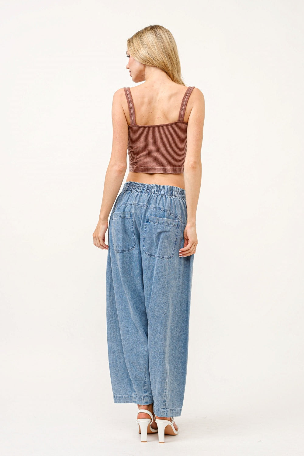 And The Why Elastic Back Pleated Baggy Jeans - Little Miss Vanilla