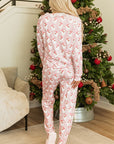 Pink Santa Claus Striped Print Loose Fit Two Piece Lounge Set - Little Miss Vanilla