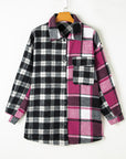 Black Plaid Colorblock Loose Shacket