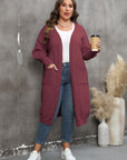 Plus Size Long Sleeve Pocketed Cardigan - Little Miss Vanilla