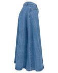 Buttoned Midi Denim Skirt with Pockets - Little Miss Vanilla