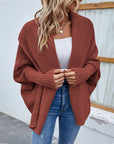 New Loose Knitted Sweater Solid Color Bat Sleeve Large Lapel Cardigan Autumn And Winter Fashion Jacket For Women Clothing - Little Miss Vanilla