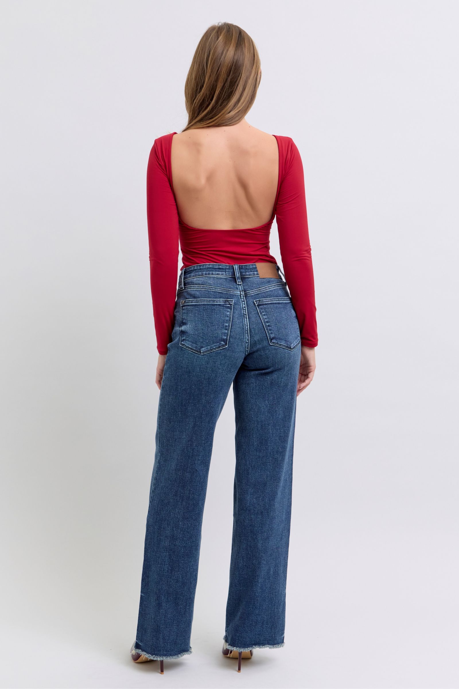 Judy Blue Full Size Raw Hem Mid Rise Jeans - Little Miss Vanilla