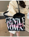 Letter Printed Totes Fashion Large Capacity Canvas Bags Women's Handbag Cute Sweet Shoulder Bag