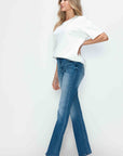 bytos Full Size Distressed High Rise Jeans with Pockets - Little Miss Vanilla