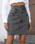 Raw Hem High Waist Denim Skirt - Little Miss Vanilla