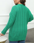 Plus Size Round Neck Long Sleeve Sweater - Little Miss Vanilla