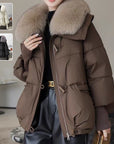 Down Cotton-padded Jacket Women's Short Fur Collar Thickened Coat Winter Clothing