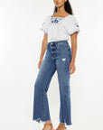 Kancan Full Size High Rise Slim Wide Leg Jeans - Little Miss Vanilla