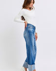 Judy Blue Full Size Distressed High Waist Wide Leg Jeans - Little Miss Vanilla