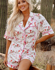 White Cowgirl Country Print Pajamas Set