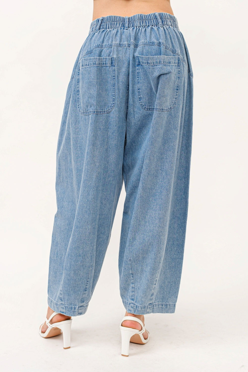 And The Why Elastic Back Pleated Baggy Jeans - Little Miss Vanilla