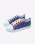 Multicolor American Flag Stars Printed Frayed Detail Lace-up Shoes - Little Miss Vanilla