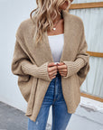 New Loose Knitted Sweater Solid Color Bat Sleeve Large Lapel Cardigan Autumn And Winter Fashion Jacket For Women Clothing - Little Miss Vanilla