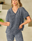 Black Mineral Washed Oversized T Shirt and Shorts Set - Little Miss Vanilla