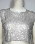 Women's Sleeveless Blouse Metal Rhinestone Backless - Little Miss Vanilla