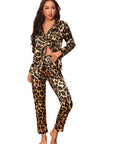 Two-piece Stretch Satin Home Wear Pajamas Women