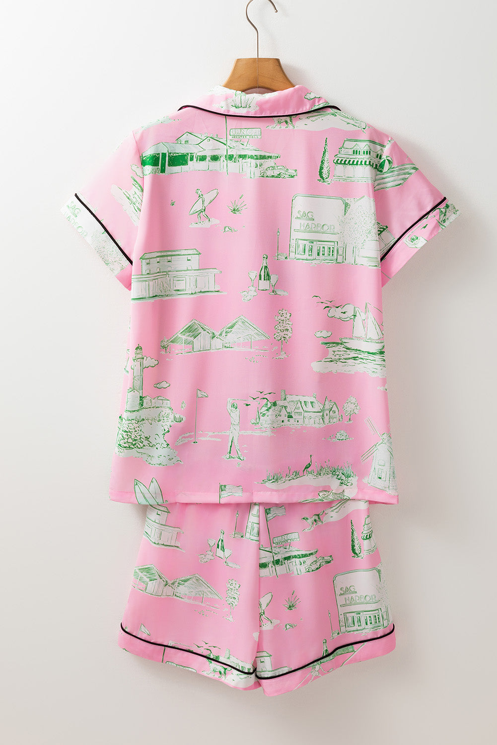 Pink Holiday Resort Short 2pcs Pajama Set - Little Miss Vanilla