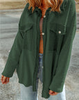 Green Contrast Flap Pockets Relaxed Shacket - Little Miss Vanilla