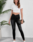 Black Arched Waist Stretchy Slim Fit Jeggings