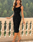 Sequin Sleeveless Slit Dress - Little Miss Vanilla