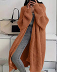 Knitted Long Cardigan With Pockets Fashion All-match Lantern-sleeved Coat - Little Miss Vanilla