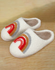 Bright White Rainbow Plush Winter Home Slippers - Little Miss Vanilla