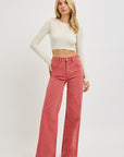 RISEN Full Size High Rise Tummy Control Wide Leg Jeans - Little Miss Vanilla