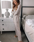 White Leopard Print Long Sleeve and Pants Pajamas Set - Little Miss Vanilla