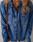 Button Up Long Sleeve Denim Jacket - Little Miss Vanilla