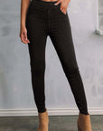 Black Solid Color High Waist Stretchy Slim Fit Jeggings