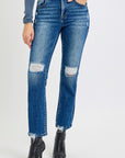 RISEN Full Size High Rise Distressed Crop Straight Jeans - Little Miss Vanilla