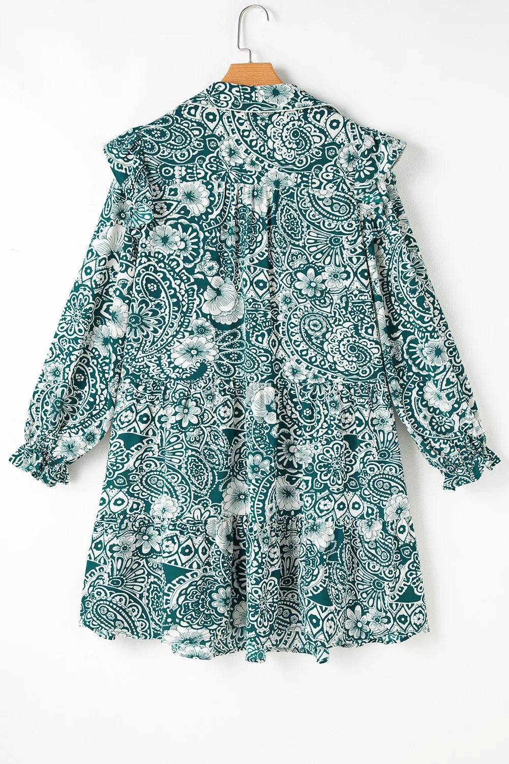 Plus Size Ruffled Printed Flounce Sleeve Dress - Little Miss Vanilla