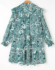 Plus Size Ruffled Printed Flounce Sleeve Dress - Little Miss Vanilla