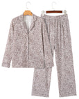 White Leopard Print Long Sleeve and Pants Pajamas Set - Little Miss Vanilla