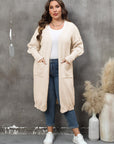 Plus Size Long Sleeve Pocketed Cardigan - Little Miss Vanilla