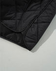 Black Quilted High Neck Button Up Pocket Vest Coat - Little Miss Vanilla