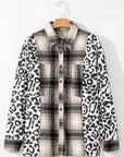 Plus Size Leopard Plaid Button Up Long Sleeve Shacket - Little Miss Vanilla