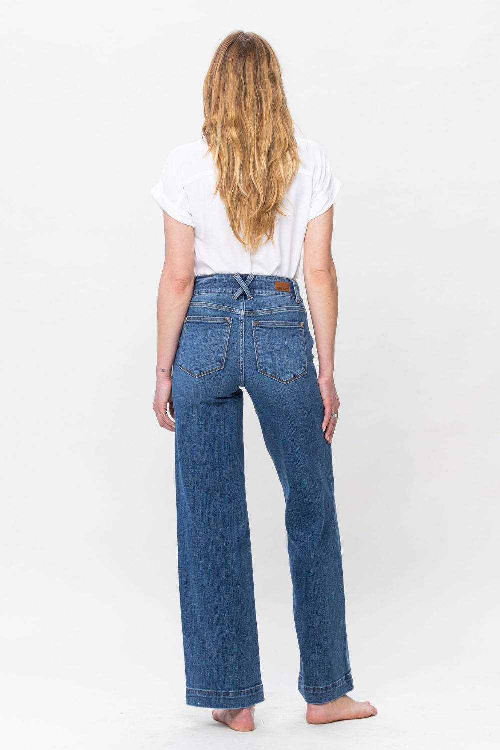 Judy Blue Full Size Double Button Wide Leg Jeans - Little Miss Vanilla