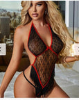 Wholesale Backless Tattoo Halter Neck Bodystocking