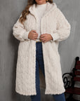 Plus Size Open Front Hooded Plush Coat - Little Miss Vanilla