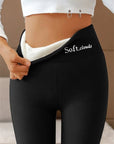 Women's Outer High Waist Hip Lift Leggings Fleece-lined Shark Pants